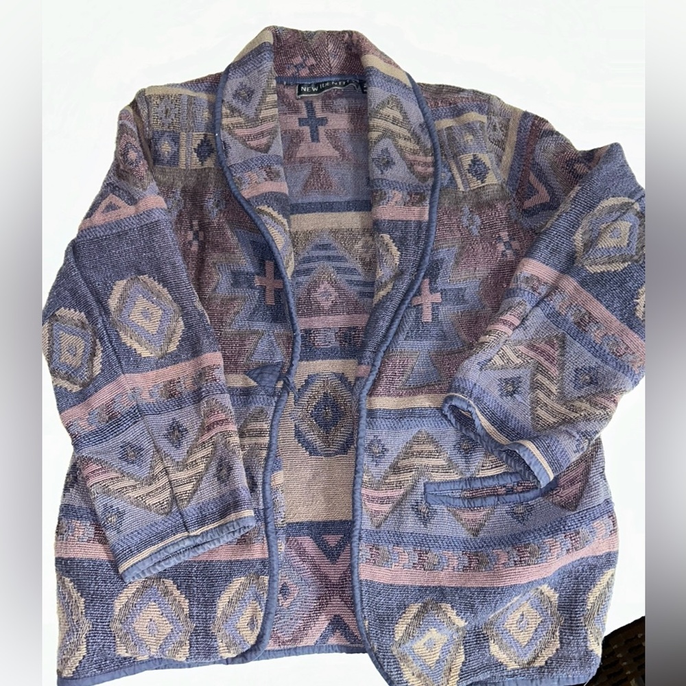 Multi colors of blue medium jacket